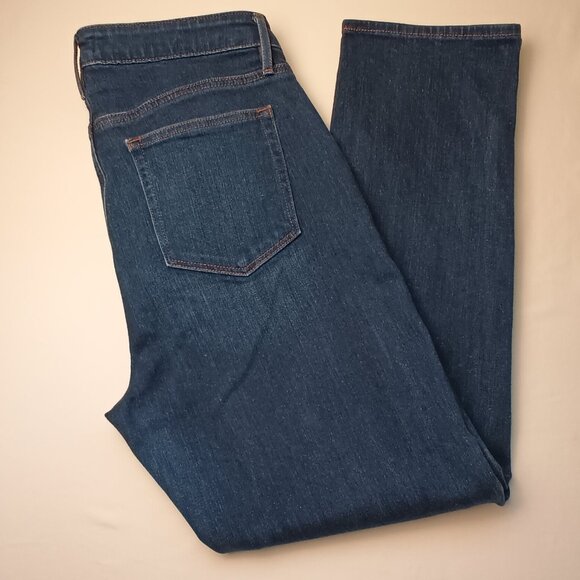 Loft Jeans Size 31/12 The Curvy Super Soft Girlfriend High Rise Dark Wash - Picture 1 of 9